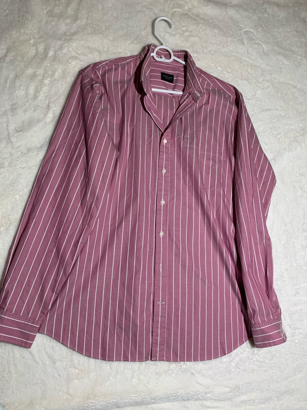 Men's Striped Dress Shirt in Rose Pink